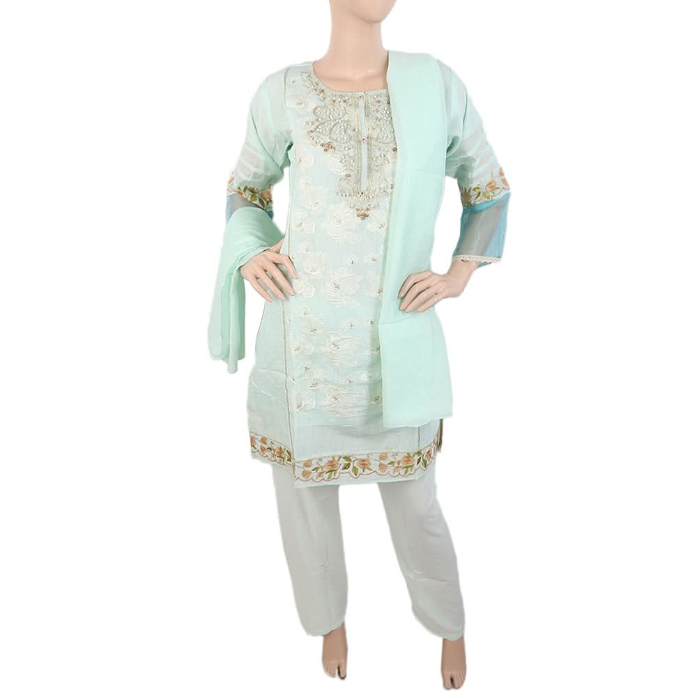 Women's Embroidered Fancy 3Pcs Suit - Green, Women, Shalwar Suits, Chase Value, Chase Value