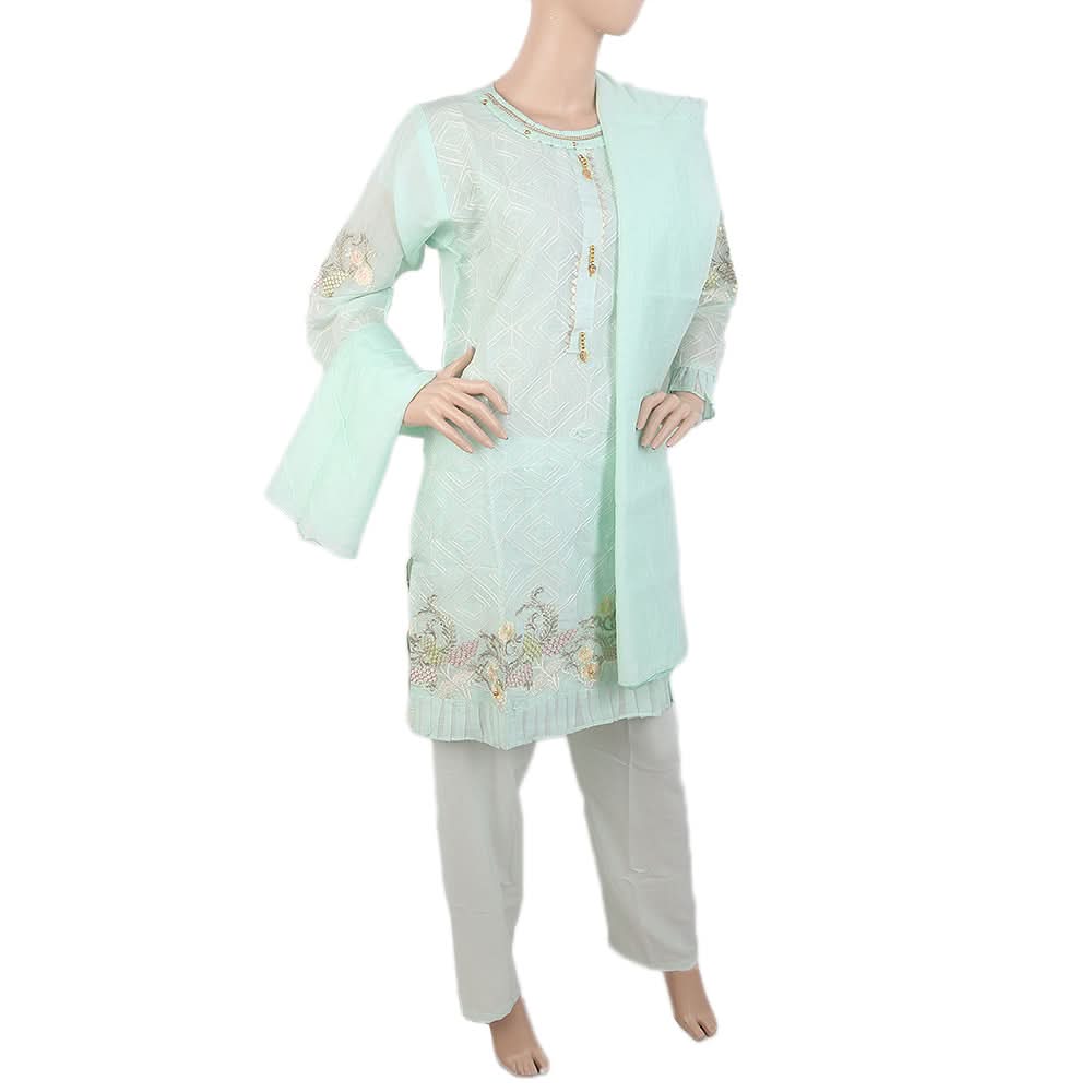 Women's Embroidered Fancy 3Pcs Suit - Green, Women, Shalwar Suits, Chase Value, Chase Value