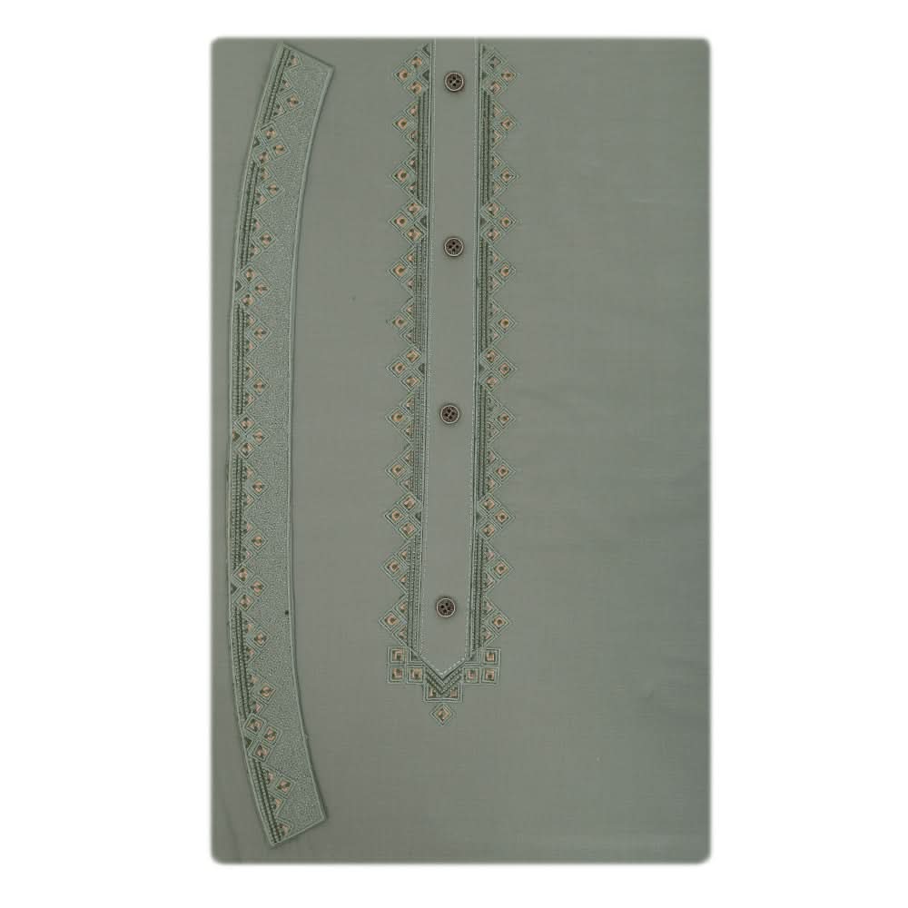 Men's Mashriq Embroidered Un-Stitched Suit - Green, Men, Unstitched Fabric, Chase Value, Chase Value