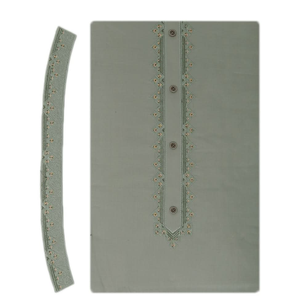Men's Mashriq Embroidered Un-Stitched Suit - Green, Men, Unstitched Fabric, Chase Value, Chase Value