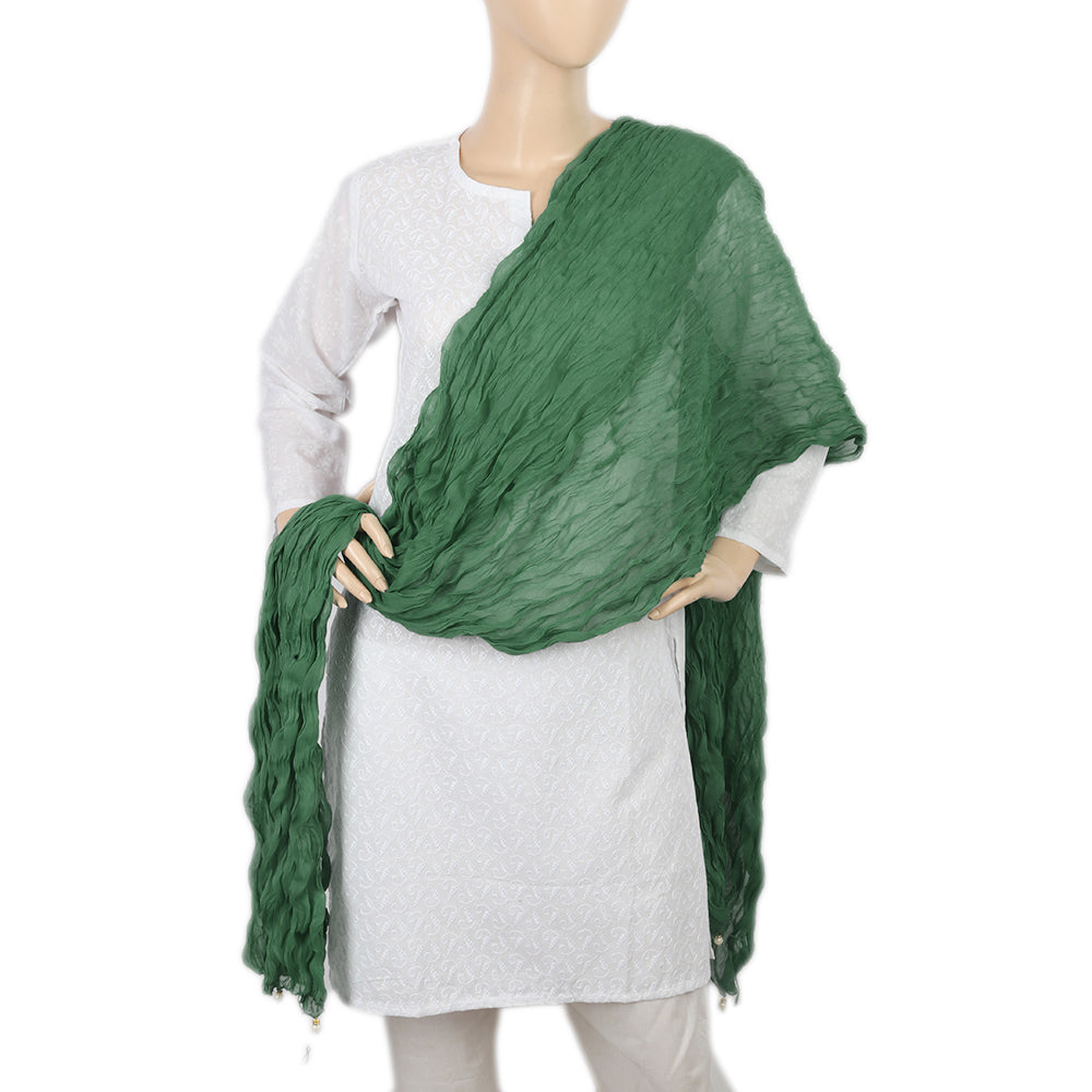 Women's Korkore Chiffon Dupatta - Green, Women, Dupatta, Chase Value, Chase Value