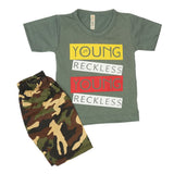 Boys 2 Pcs Suit Half Sleeves - Green, Kids, Boys Sets And Suits, Chase Value, Chase Value