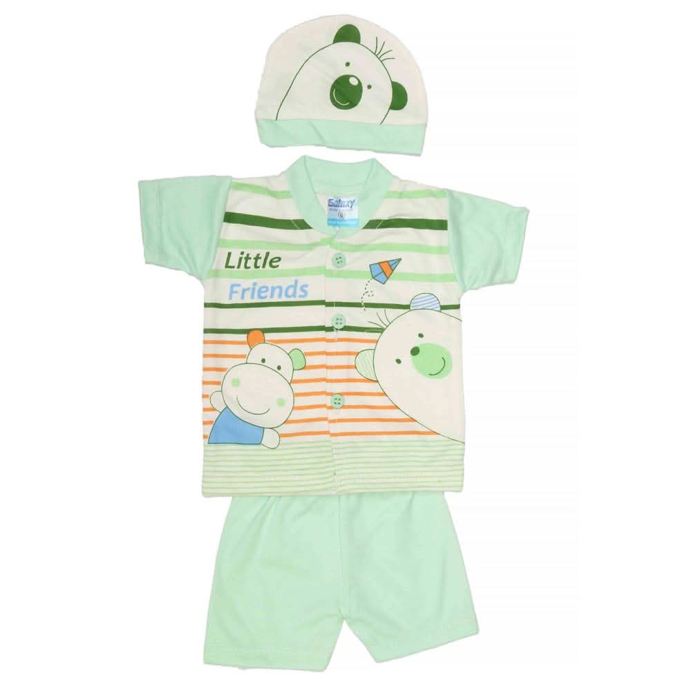Newborn Unisex Suits 3Pcs - Green, Kids, NB Girls Sets And Suits, Chase Value, Chase Value