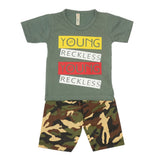 Boys 2 Pcs Suit Half Sleeves - Green, Kids, Boys Sets And Suits, Chase Value, Chase Value