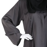 Women's Front Open Abaya - Grey, Women Abayas, Chase Value, Chase Value