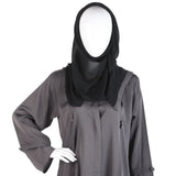 Women's Front Open Abaya - Grey, Women Abayas, Chase Value, Chase Value