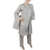 Women's Embroidered Fancy 3Pcs Suit - Grey, Women, Shalwar Suits, Chase Value, Chase Value