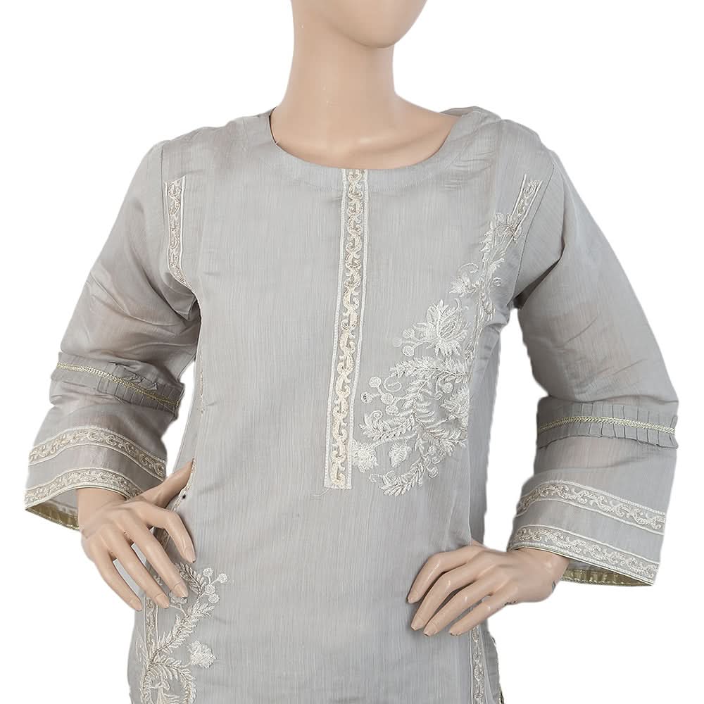 Women's Embroidered Fancy 3Pcs Suit - Grey, Women, Shalwar Suits, Chase Value, Chase Value
