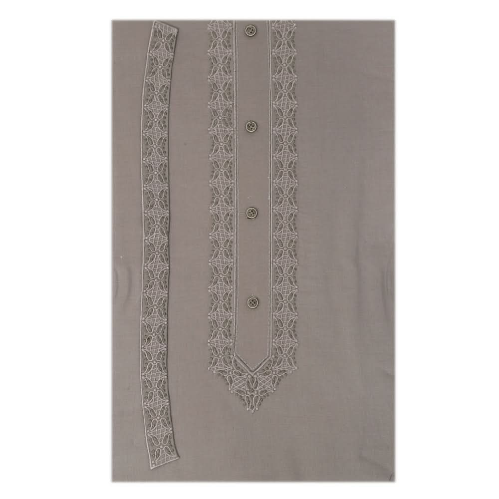 Men's Mashriq Embroidered Un-Stitched Suit - Grey, Men, Unstitched Fabric, Chase Value, Chase Value