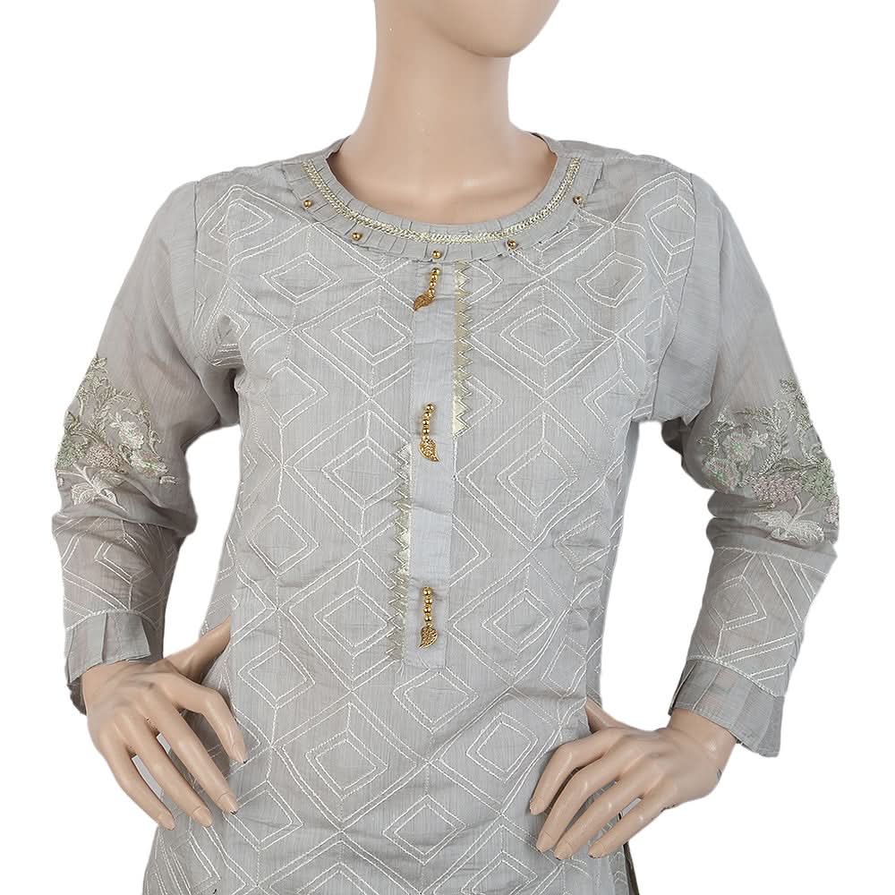 Women's Embroidered Fancy 3Pcs Suit - Grey, Women, Shalwar Suits, Chase Value, Chase Value