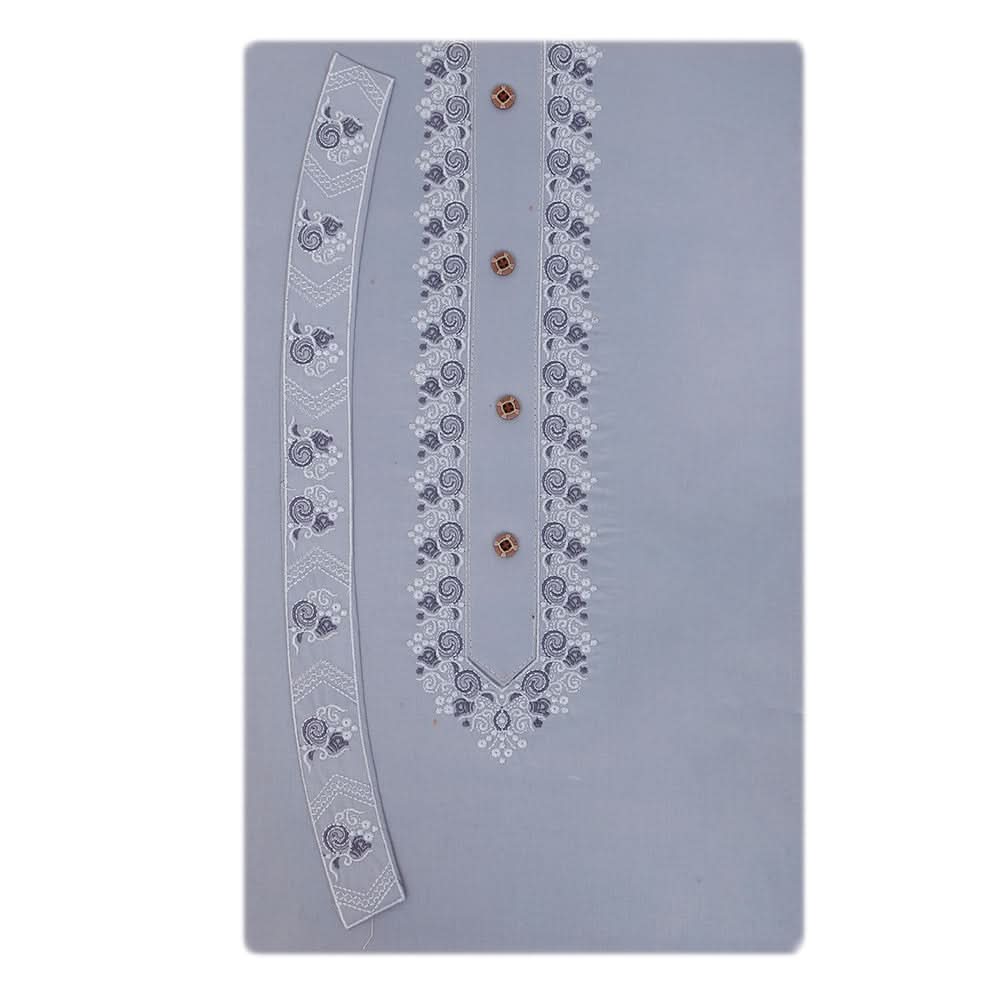 Men's Mashriq Embroidered Un-Stitched Suit - Grey, Men, Unstitched Fabric, Chase Value, Chase Value