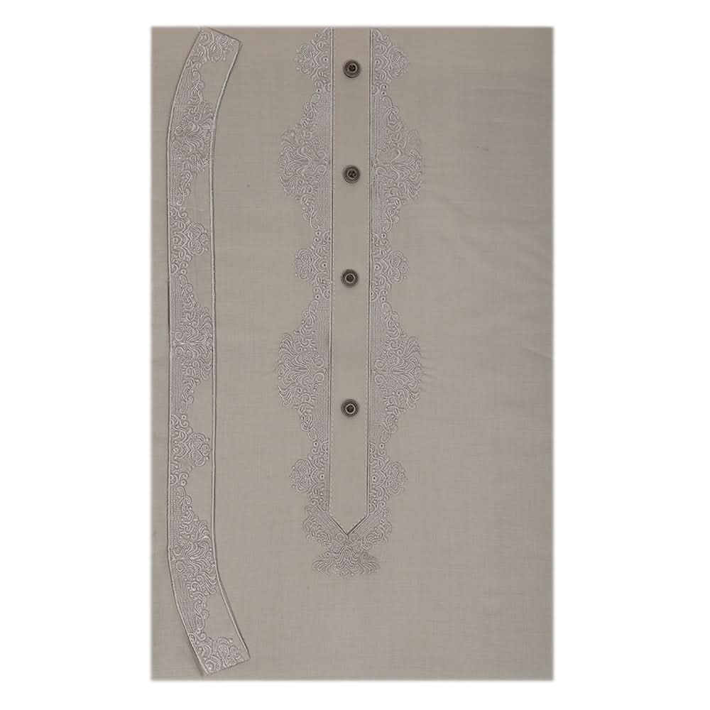 Men's Mashriq Embroidered Un-Stitched Suit - Grey, Men, Unstitched Fabric, Chase Value, Chase Value