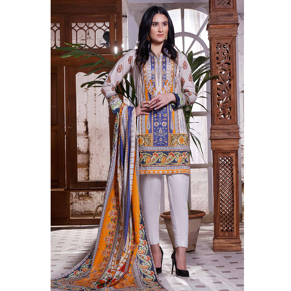 Halime Sultan Digital Printed Lawn 2Pcs Unstitched Suit - V1 - 6, Women, 2Pcs Shalwar Suit, Halima Sultan, Chase Value