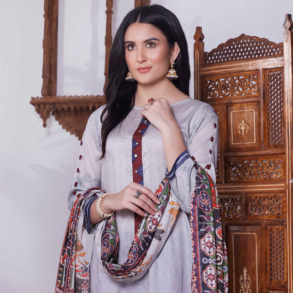 Halime Sultan Digital Printed Lawn 2Pcs Unstitched Suit - V1 - 10, Women, 2Pcs Shalwar Suit, Halima Sultan, Chase Value