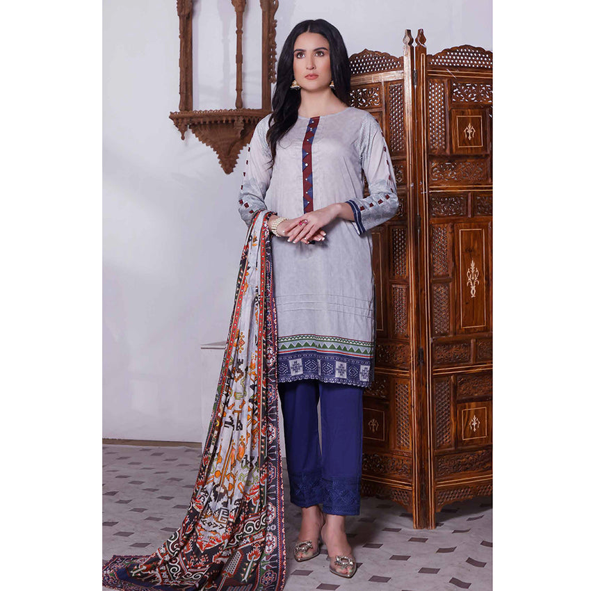 Halime Sultan Digital Printed Lawn 2Pcs Unstitched Suit - V1 - 10, Women, 2Pcs Shalwar Suit, Halima Sultan, Chase Value
