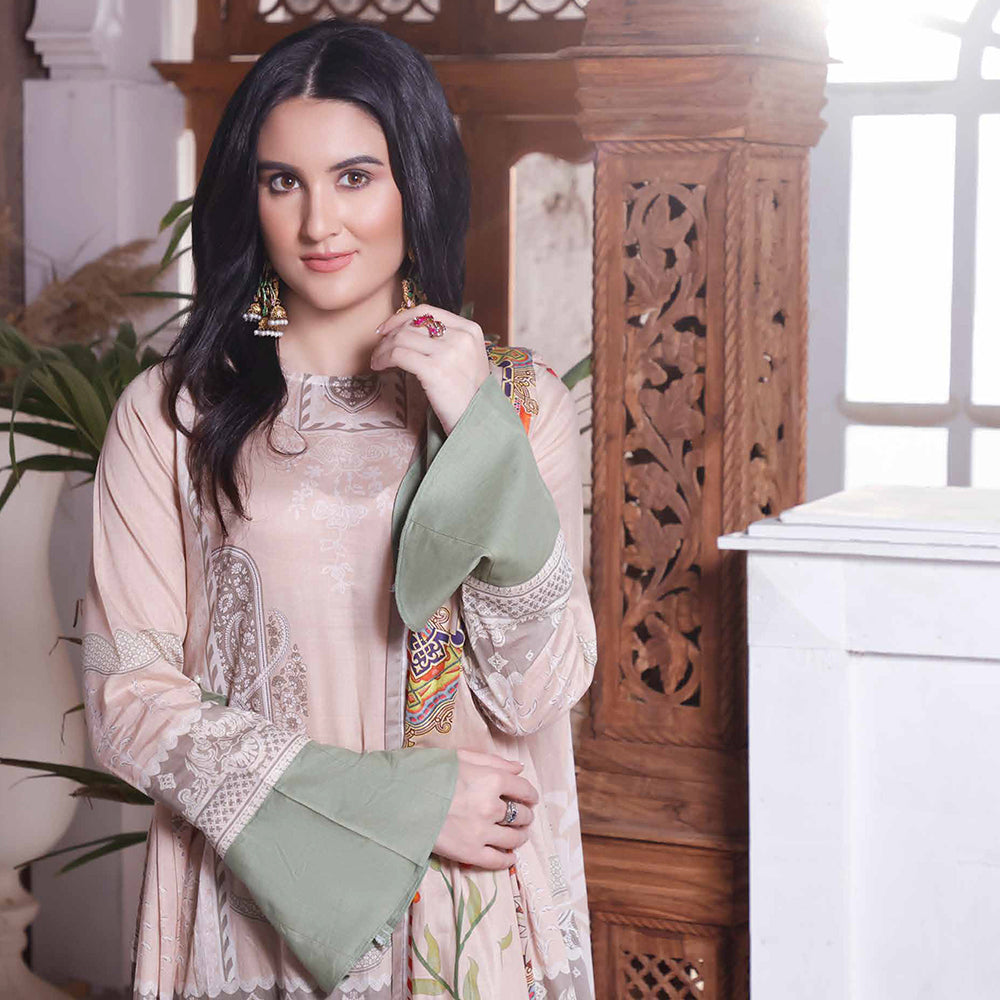 Halime Sultan Digital Printed Lawn 2Pcs Unstitched Suit - V1 - 2, Women, 2Pcs Shalwar Suit, Halima Sultan, Chase Value