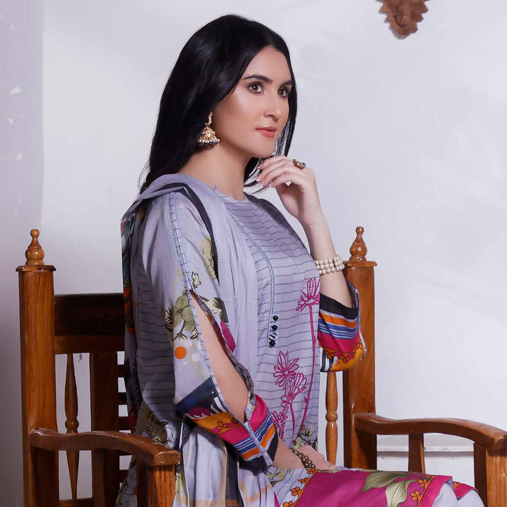 Halime Sultan Digital Printed Lawn 2Pcs Unstitched Suit - V1 - 4, Women, 2Pcs Shalwar Suit, Halima Sultan, Chase Value