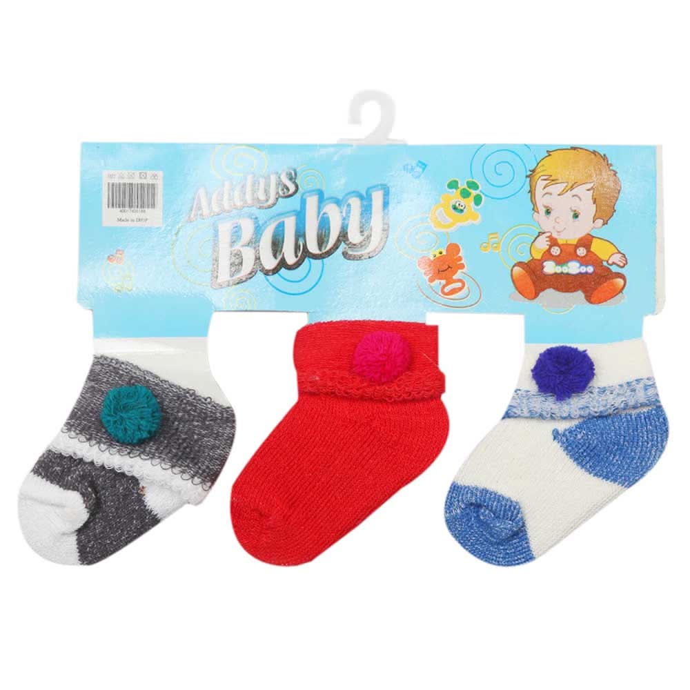 Newborn Socks Pack Of 3 - HH, Newborn Caps, Shoes & Socks, Chase Value, Chase Value