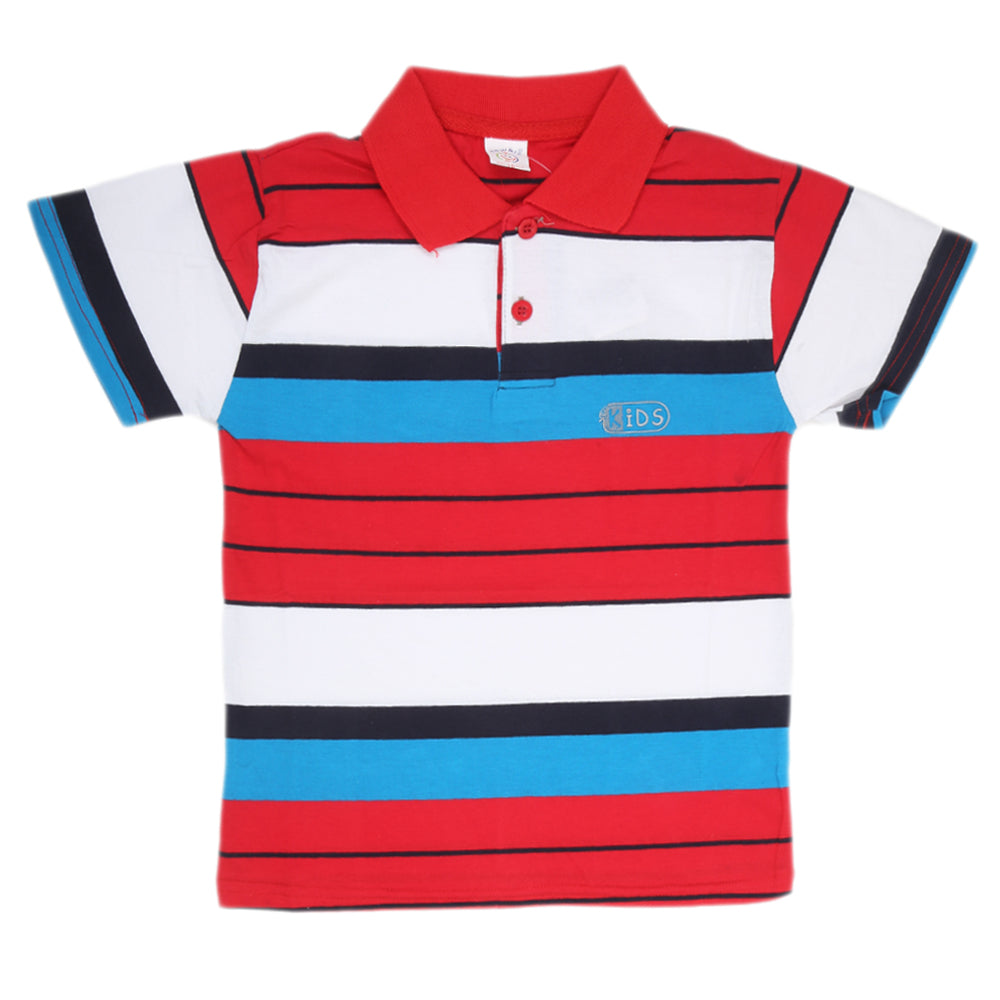 Boys Yarn Dyed T-Shirt - Red, Kids, Boys T-Shirts, Chase Value, Chase Value