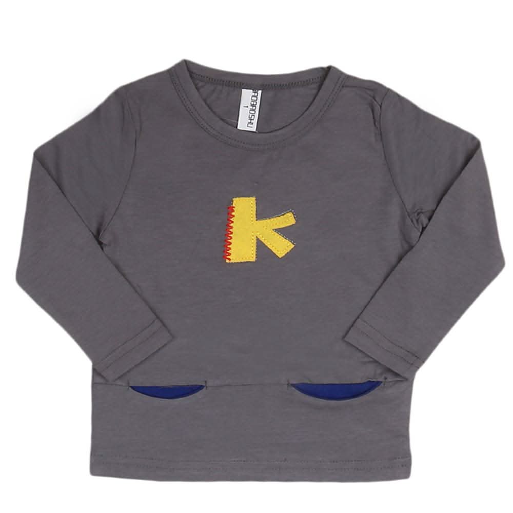 Boys Full Sleeves T-Shirt - Grey, Kids, Boys T-Shirts, Chase Value, Chase Value