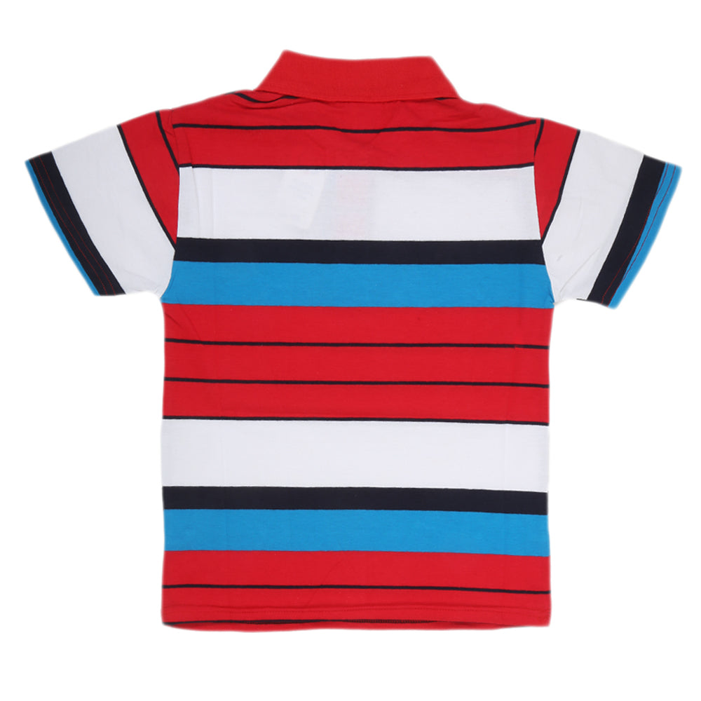 Boys Yarn Dyed T-Shirt - Red, Kids, Boys T-Shirts, Chase Value, Chase Value