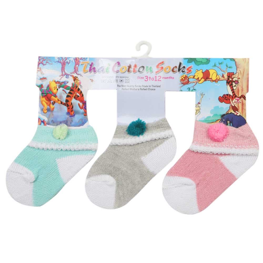 Newborn Socks Pack Of 3 - H, Newborn Caps, Shoes & Socks, Chase Value, Chase Value