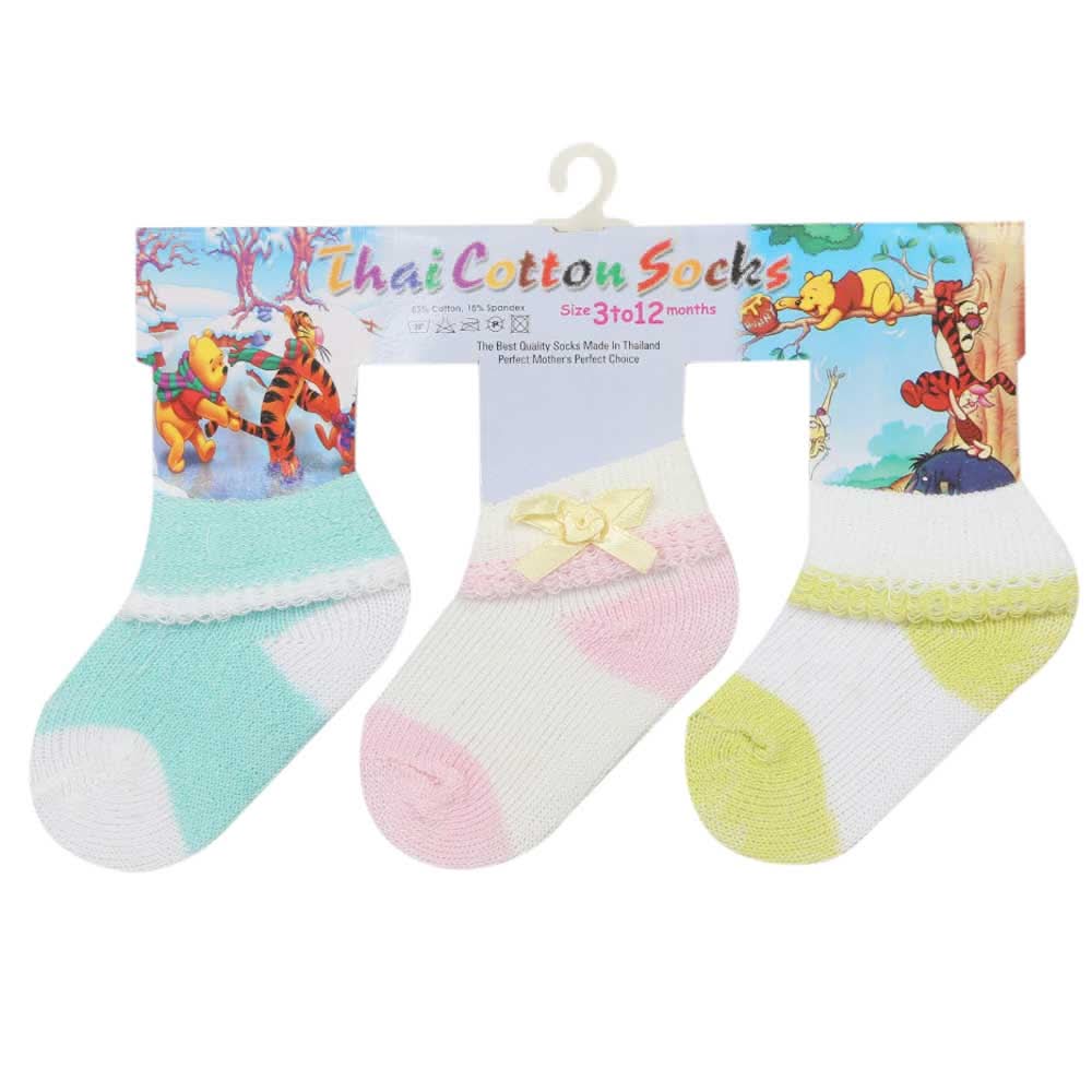 Newborn Socks Pack Of 3 - II, Newborn Caps, Shoes & Socks, Chase Value, Chase Value