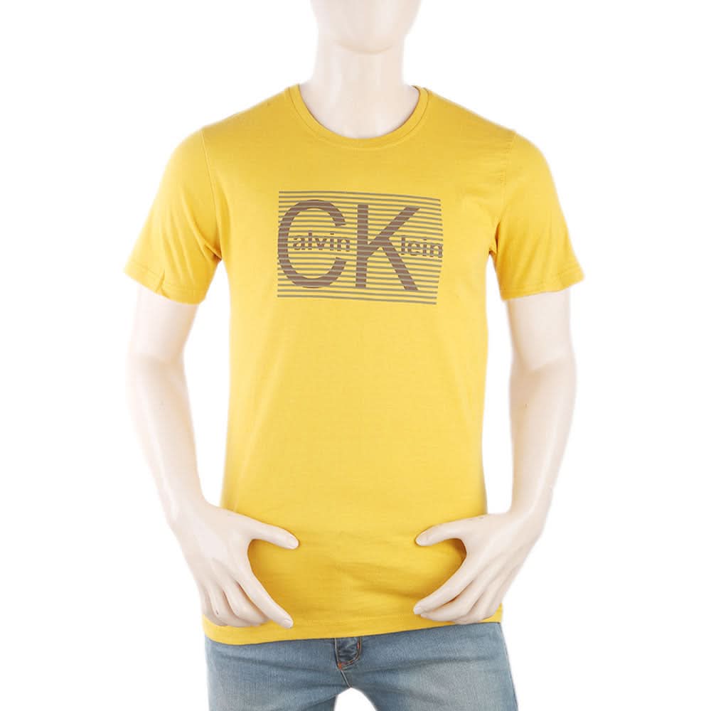 Men's Round Neck Half Sleeves T-Shirt - Mustard, Men, T-Shirts And Polos, Chase Value, Chase Value