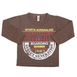 Boys Full Sleeves T-Shirt - Olive Green, Kids, Boys T-Shirts, Chase Value, Chase Value