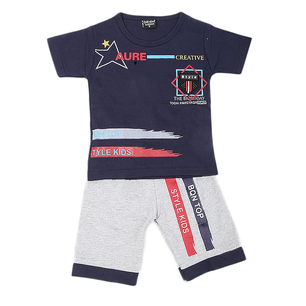 Boys Short Suit - Navy Blue, Kids, Boys Sets And Suits, Chase Value, Chase Value