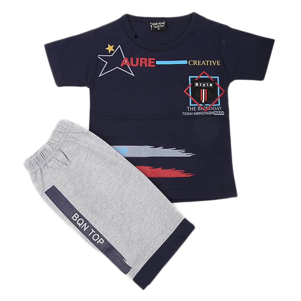 Boys Short Suit - Navy Blue, Kids, Boys Sets And Suits, Chase Value, Chase Value