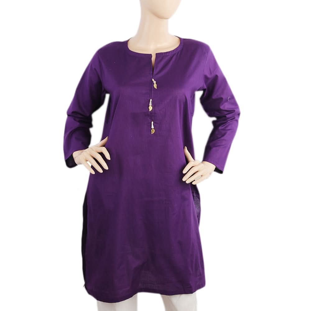 Women's Doria Kurti - Dark Purple, Women Ready Kurtis, Chase Value, Chase Value
