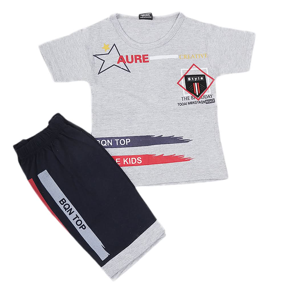 Boys Short Suit - Grey, Kids, Boys Sets And Suits, Chase Value, Chase Value