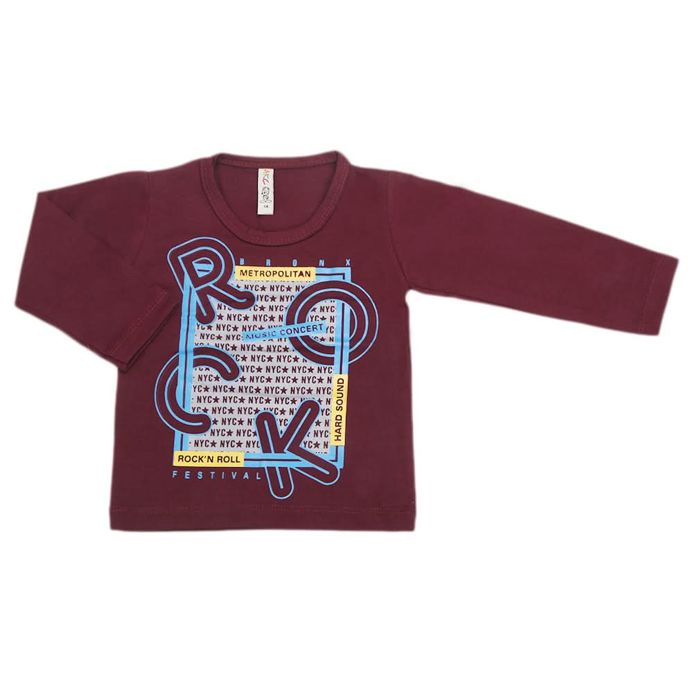 Boys Full Sleeves T-Shirt  8734 - Dark Purple, Kids, Boys T-Shirts, Chase Value, Chase Value