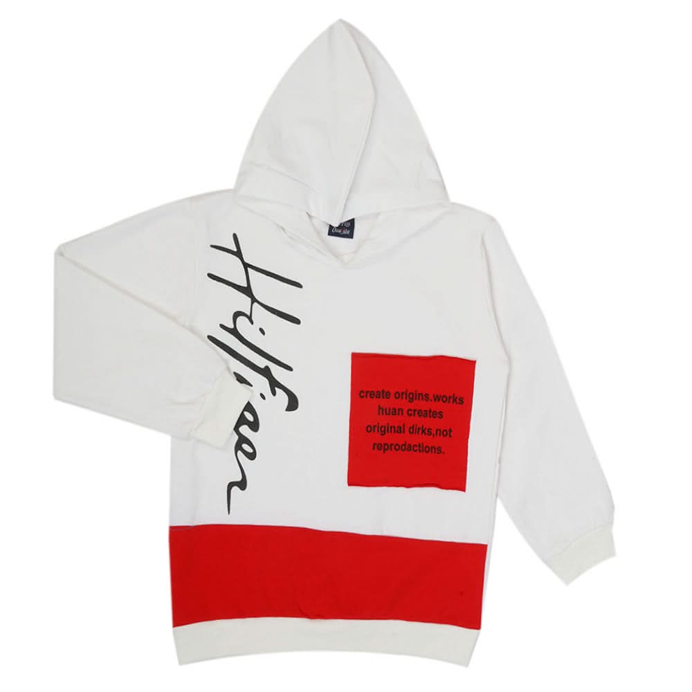Boys Terry Hoodie - White, Boys Hoodies & Sweat Shirts, Chase Value, Chase Value