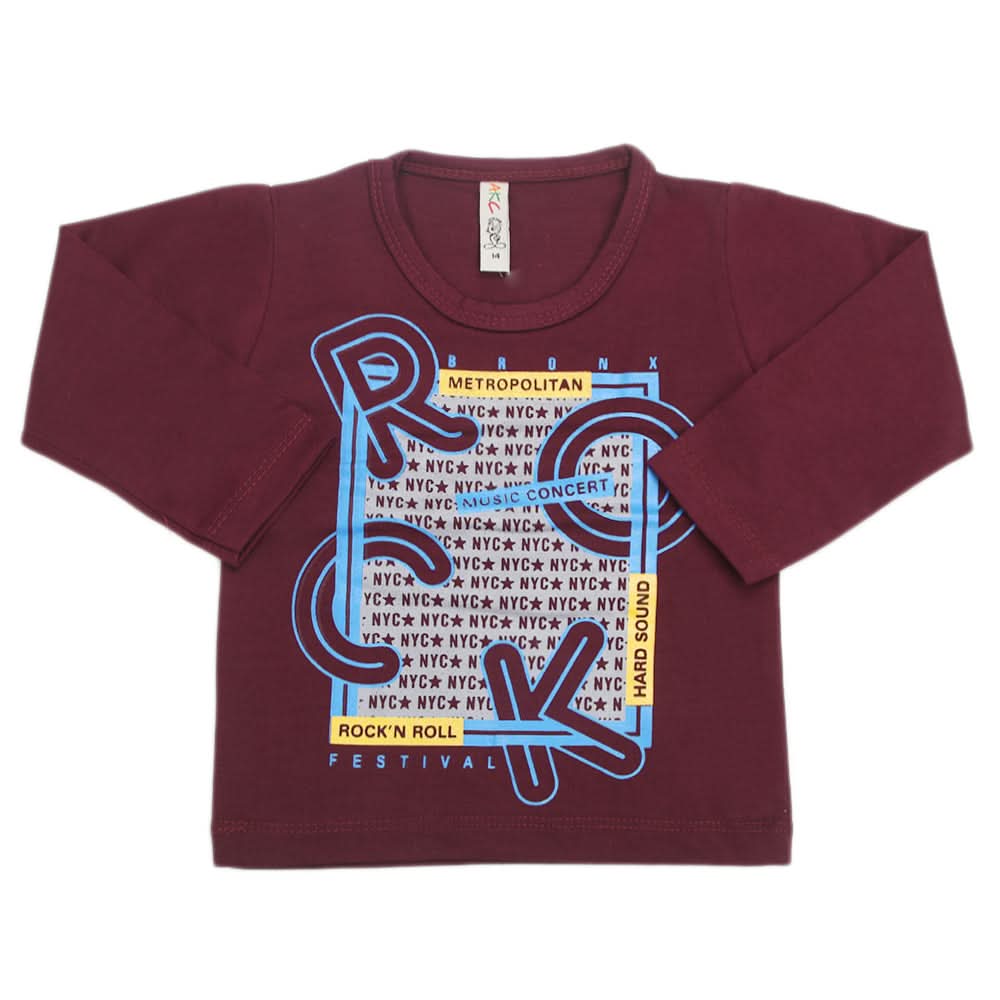 Boys Full Sleeves T-Shirt  8734 - Dark Purple, Kids, Boys T-Shirts, Chase Value, Chase Value