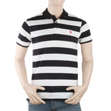 Men's Yarn Dyed Half Sleeves Polo T-Shirt - Black, Men, T-Shirts And Polos, Chase Value, Chase Value