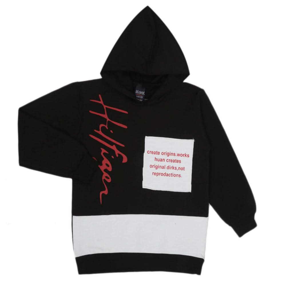 Boys Terry Hoodie - Black, Boys Hoodies & Sweat Shirts, Chase Value, Chase Value