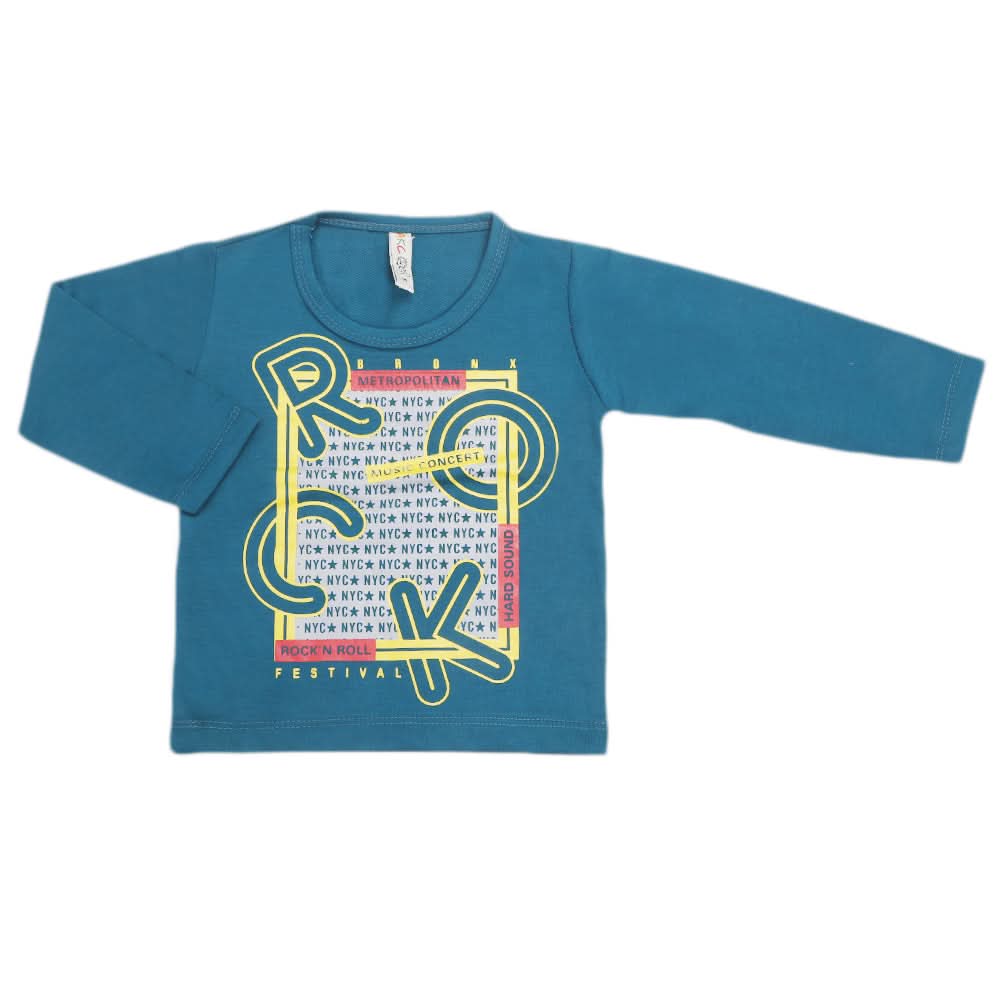 Boys Full Sleeves T-Shirt  8734 - Steel Blue, Kids, Boys T-Shirts, Chase Value, Chase Value