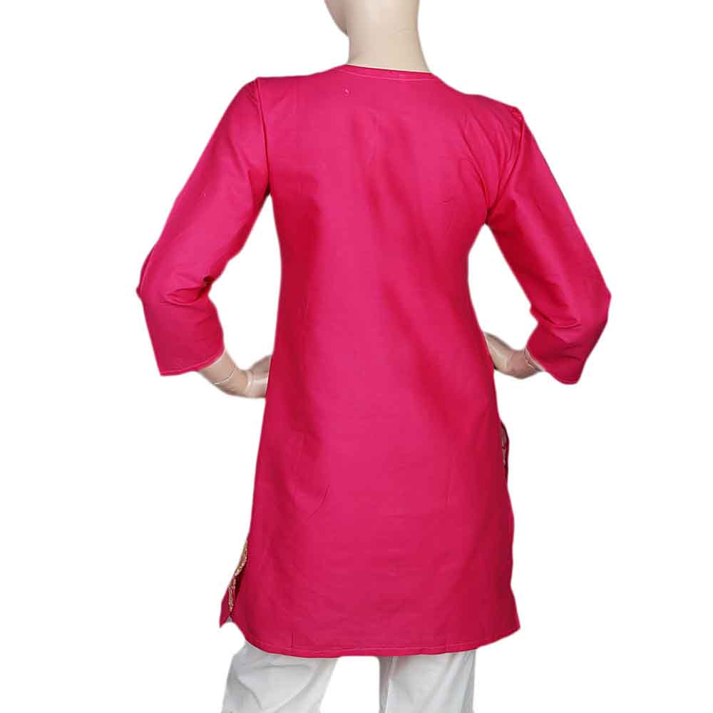 Women's Embroidered Kurti - Pink, Women, Ready Kurtis, Chase Value, Chase Value