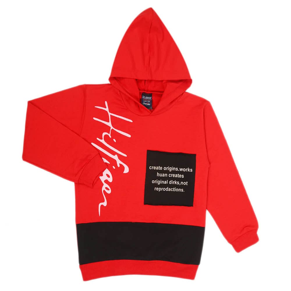 Boys Terry Hoodie - Red, Boys Hoodies & Sweat Shirts, Chase Value, Chase Value