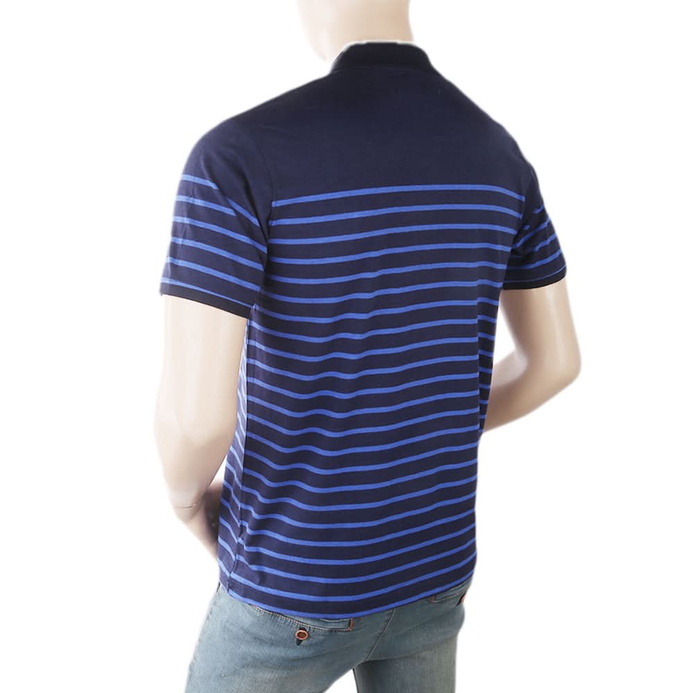 Men's Yarn Dyed Half Sleeves Polo T-Shirt - Navy Blue, Men, T-Shirts And Polos, Chase Value, Chase Value