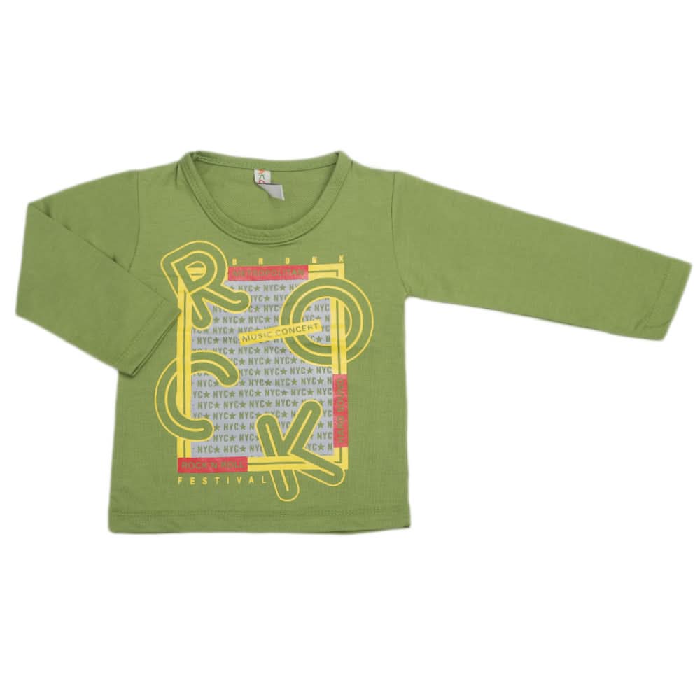 Boys Full Sleeves T-Shirt  8734 - Green, Kids, Boys T-Shirts, Chase Value, Chase Value