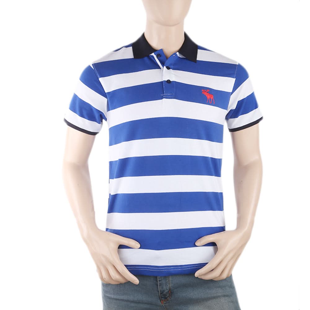 Men's Yarn Dyed Half Sleeves Polo T-Shirt - Royal Blue, Men, T-Shirts And Polos, Chase Value, Chase Value