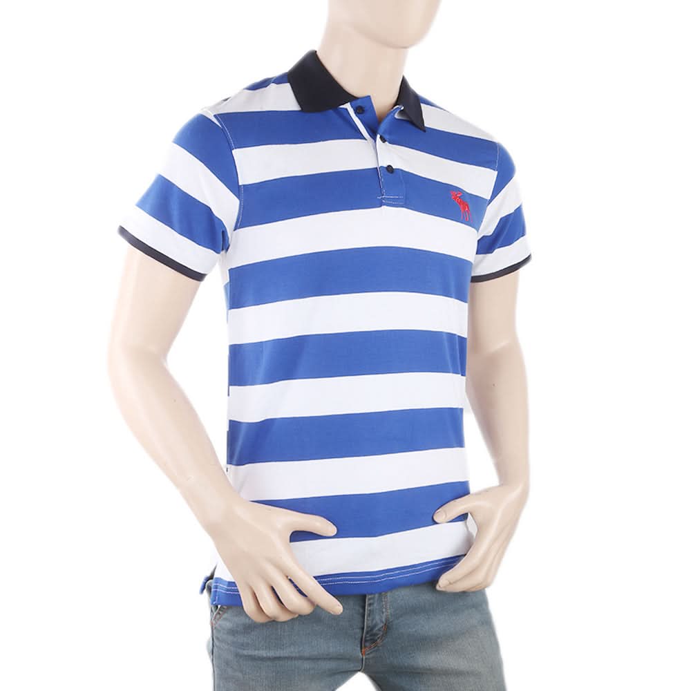 Men's Yarn Dyed Half Sleeves Polo T-Shirt - Royal Blue, Men, T-Shirts And Polos, Chase Value, Chase Value