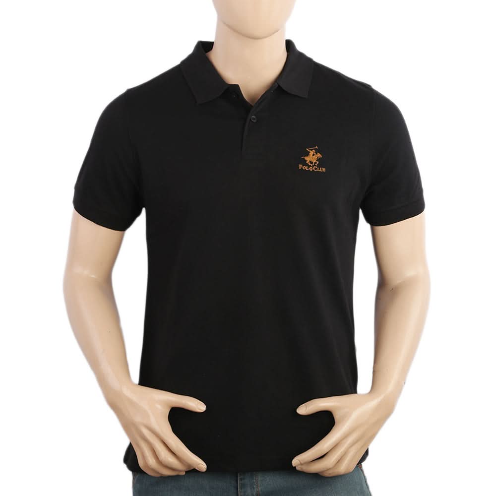 Men's Half Sleeves Polo T-Shirt - Black, Men's T-Shirts & Polos, Chase Value, Chase Value