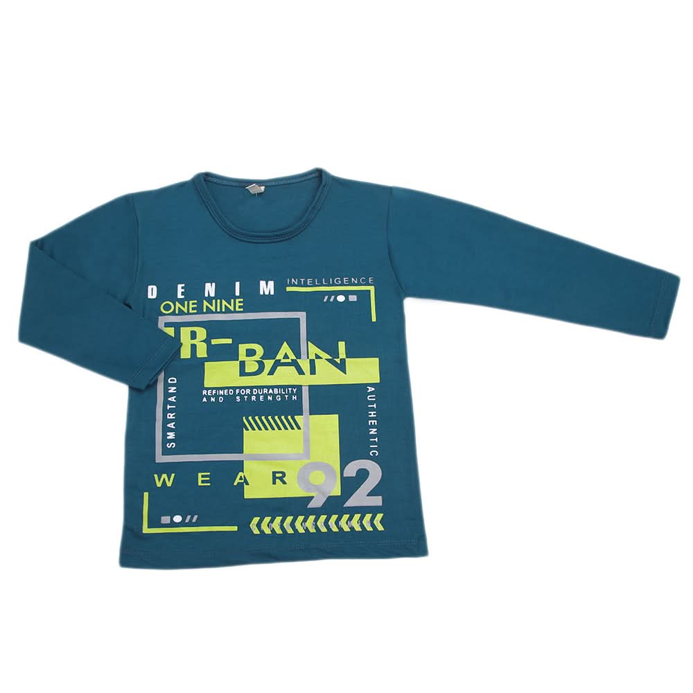 Boys Full Sleeves T-Shirt  8737 - Steel Blue, Kids, Boys T-Shirts, Chase Value, Chase Value