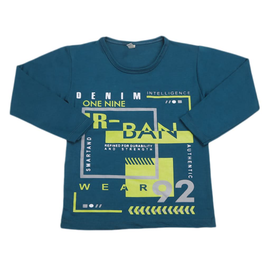 Boys Full Sleeves T-Shirt  8737 - Steel Blue, Kids, Boys T-Shirts, Chase Value, Chase Value