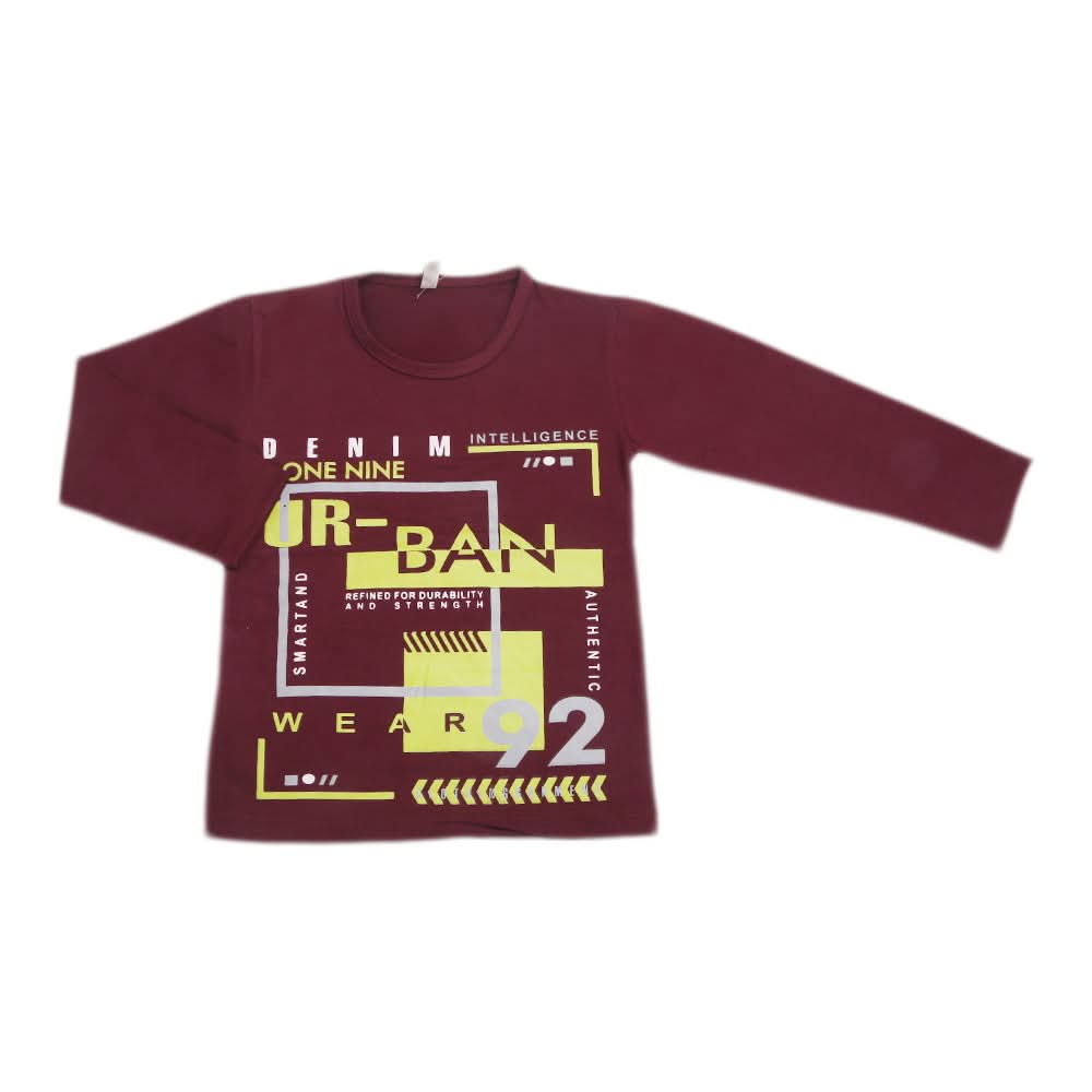 Boys Full Sleeves T-Shirt  8737 - Dark Purple, Kids, Boys T-Shirts, Chase Value, Chase Value