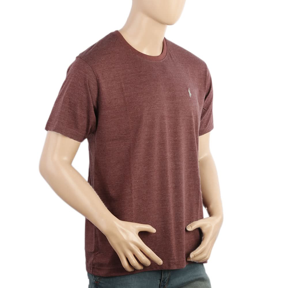 Men's Half Sleeves Round Neck Logo T-Shirt - Brown, Men's T-Shirts & Polos, Chase Value, Chase Value